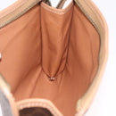 CELINE Macadam Canvas Clutch Bag PVC Leather Brown Gold Auth 213004A-17
