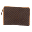 CELINE Macadam Canvas Clutch Bag PVC Leather Brown Gold Auth 213004A-3