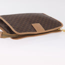 CELINE Macadam Canvas Clutch Bag PVC Leather Brown Gold Auth 213004A-6
