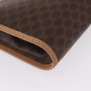 CELINE Macadam Canvas Clutch Bag PVC Leather Brown Gold Auth 213004A-8