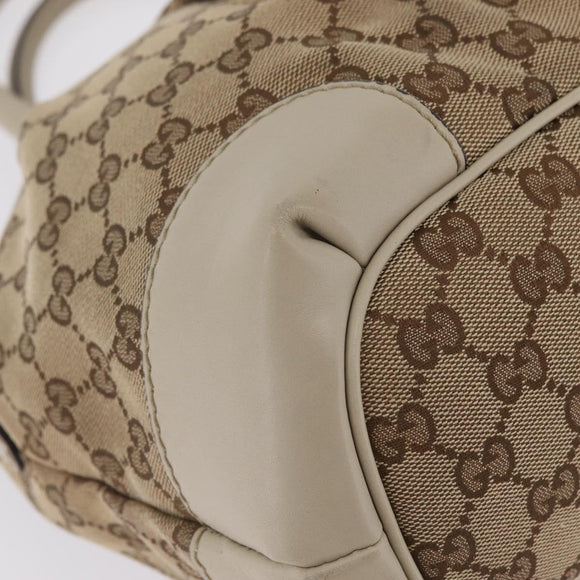 GUCCI GG Canvas Hand Bag Beige Gold 247902 Auth 213008