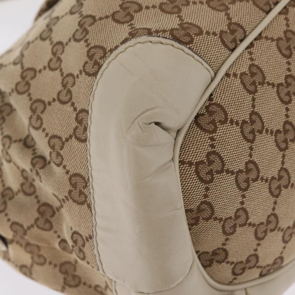 GUCCI GG Canvas Hand Bag Beige Gold 247902 Auth 213008