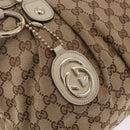 GUCCI GG Canvas Hand Bag Beige Gold 247902 Auth 213008-16