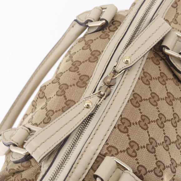 GUCCI GG Canvas Hand Bag Beige Gold 247902 Auth 213008