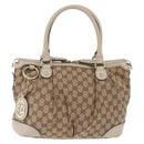 GUCCI GG Canvas Hand Bag Beige Gold 247902 Auth 213008-2
