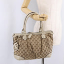 GUCCI GG Canvas Hand Bag Beige Gold 247902 Auth 213008-26