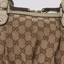 GUCCI GG Canvas Hand Bag Beige Gold 247902 Auth 213008-4