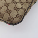 GUCCI GG Canvas Web Sherry Line Shoulder Bag Beige Gold 144388 Auth 213011A-11