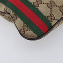 GUCCI GG Canvas Web Sherry Line Shoulder Bag Beige Gold 144388 Auth 213011A-12