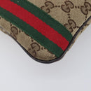 GUCCI GG Canvas Web Sherry Line Shoulder Bag Beige Gold 144388 Auth 213011A-14