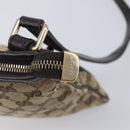 GUCCI GG Canvas Web Sherry Line Shoulder Bag Beige Gold 144388 Auth 213011A-16