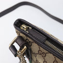GUCCI GG Canvas Web Sherry Line Shoulder Bag Beige Gold 144388 Auth 213011A-18