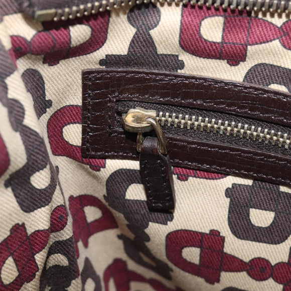 GUCCI GG Canvas Web Sherry Line Shoulder Bag Beige Gold 144388 Auth 213011A