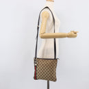 GUCCI GG Canvas Web Sherry Line Shoulder Bag Beige Gold 144388 Auth 213011A-26