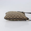GUCCI GG Canvas Web Sherry Line Shoulder Bag Beige Gold 144388 Auth 213011A-4