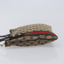 GUCCI GG Canvas Web Sherry Line Shoulder Bag Beige Gold 144388 Auth 213011A-5