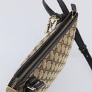 GUCCI GG Canvas Web Sherry Line Shoulder Bag Beige Gold 144388 Auth 213011A-6