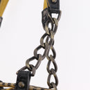 FENDI Chain Shoulder Bag Velvet Beige Auth 213013V-10