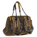 FENDI Chain Shoulder Bag Velvet Beige Auth 213013V-1