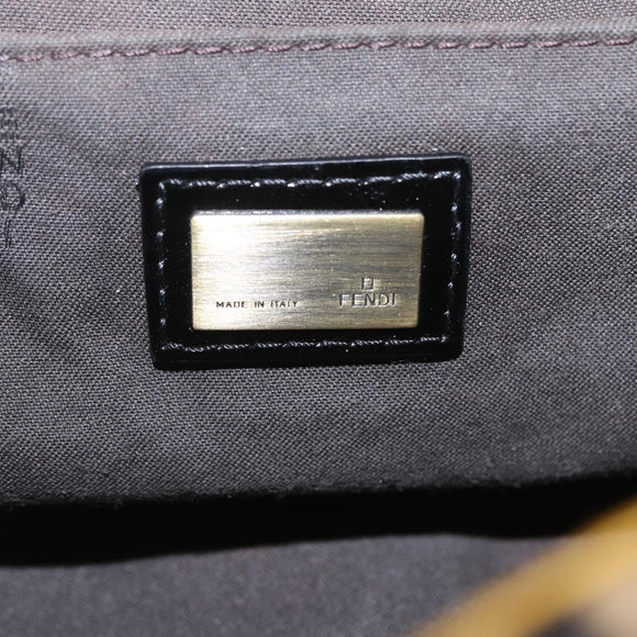 FENDI Chain Shoulder Bag Velvet Beige Auth 213013V