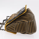 FENDI Chain Shoulder Bag Velvet Beige Auth 213013V-6