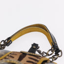 FENDI Chain Shoulder Bag Velvet Beige Auth 213013V-9