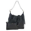 Salvatore Ferragamo Gancini Shoulder Bag Leather Black Gold Auth 213016M-1