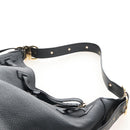 Salvatore Ferragamo Gancini Shoulder Bag Leather Black Gold Auth 213016M-10