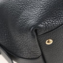Salvatore Ferragamo Gancini Shoulder Bag Leather Black Gold Auth 213016M-12