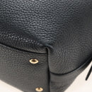 Salvatore Ferragamo Gancini Shoulder Bag Leather Black Gold Auth 213016M-15