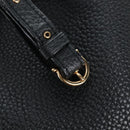 Salvatore Ferragamo Gancini Shoulder Bag Leather Black Gold Auth 213016M-16