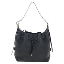 Salvatore Ferragamo Gancini Shoulder Bag Leather Black Gold Auth 213016M-2
