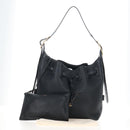 Salvatore Ferragamo Gancini Shoulder Bag Leather Black Gold Auth 213016M-26