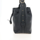 Salvatore Ferragamo Gancini Shoulder Bag Leather Black Gold Auth 213016M-4