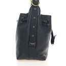 Salvatore Ferragamo Gancini Shoulder Bag Leather Black Gold Auth 213016M-5