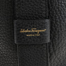 Salvatore Ferragamo Gancini Shoulder Bag Leather Black Gold Auth 213016M-6