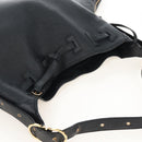 Salvatore Ferragamo Gancini Shoulder Bag Leather Black Gold Auth 213016M-7