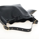 Salvatore Ferragamo Gancini Shoulder Bag Leather Black Gold Auth 213016M-8