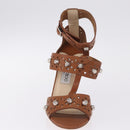 Jimmy Choo High Heels Sandals Leather 37 Brown Auth 213017A-11
