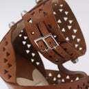 Jimmy Choo High Heels Sandals Leather 37 Brown Auth 213017A-13