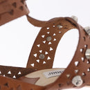 Jimmy Choo High Heels Sandals Leather 37 Brown Auth 213017A-16