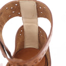 Jimmy Choo High Heels Sandals Leather 37 Brown Auth 213017A-17