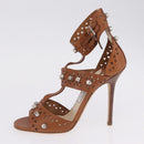 Jimmy Choo High Heels Sandals Leather 37 Brown Auth 213017A-22