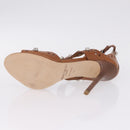 Jimmy Choo High Heels Sandals Leather 37 Brown Auth 213017A-24