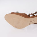 Jimmy Choo High Heels Sandals Leather 37 Brown Auth 213017A-25