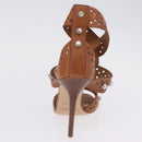 Jimmy Choo High Heels Sandals Leather 37 Brown Auth 213017A-29