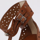 Jimmy Choo High Heels Sandals Leather 37 Brown Auth 213017A-30