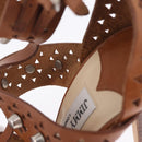 Jimmy Choo High Heels Sandals Leather 37 Brown Auth 213017A-32