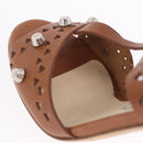Jimmy Choo High Heels Sandals Leather 37 Brown Auth 213017A-34