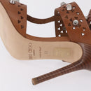 Jimmy Choo High Heels Sandals Leather 37 Brown Auth 213017A-9
